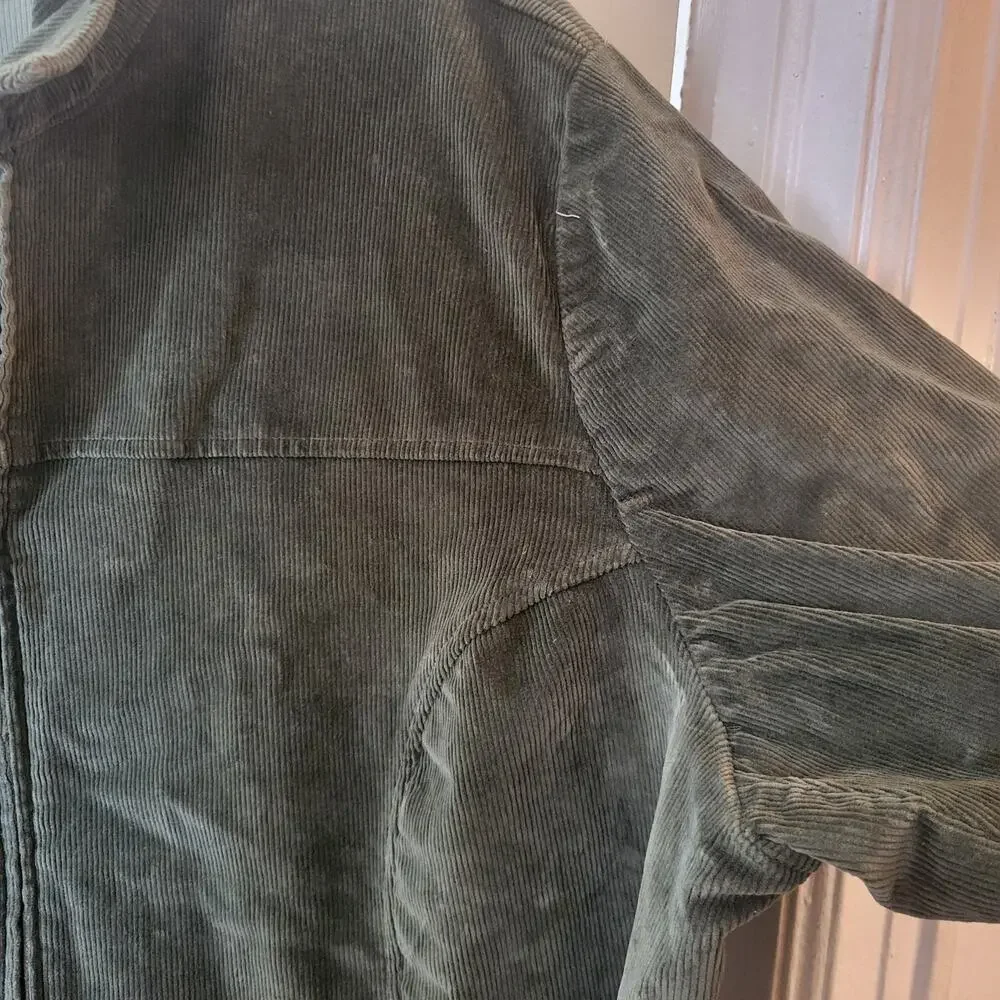 New Fashion Bug Green Corduroy Motorcycle Jacket Sz 30/32 - Picture 14 of 16